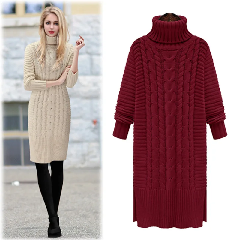 New Mid-long Pullover high-collar sweater in autumn and winter Europe America | Женская одежда