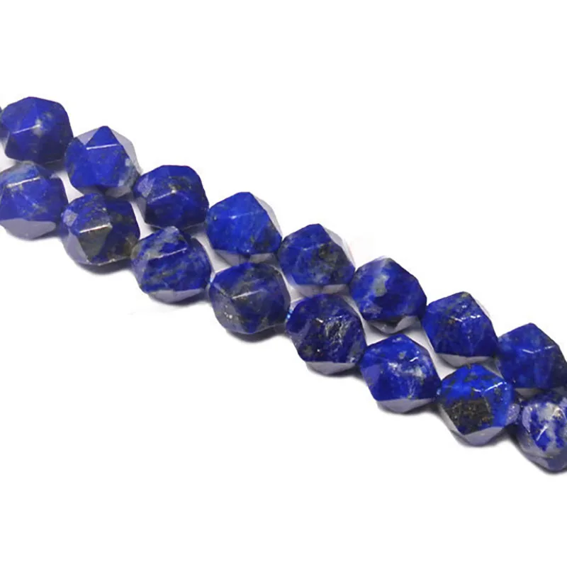 

6-10mm Natural Faceted lapis lazuli irregular round Stone Beads For DIY necklace bracelet jewelry making 15 "free delivery