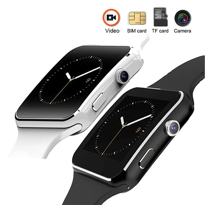 Смарт часы X6 с Bluetooth камерой Sim картой сенсорным экраном шагомером спортивные для