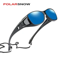polarsnow unisex wraparound prescription glasses polarized sunglasses men women fit over glasses eyewear for fishing outdoor