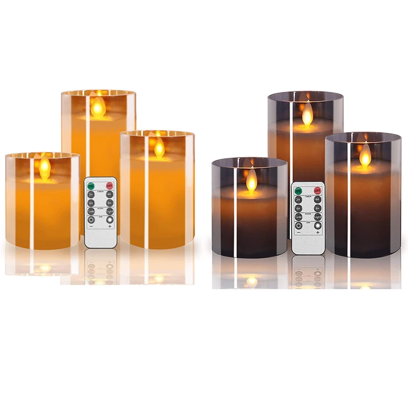 Мерцающие беспламенные Свечи 3 светодиодный ные свечи с дистанционным