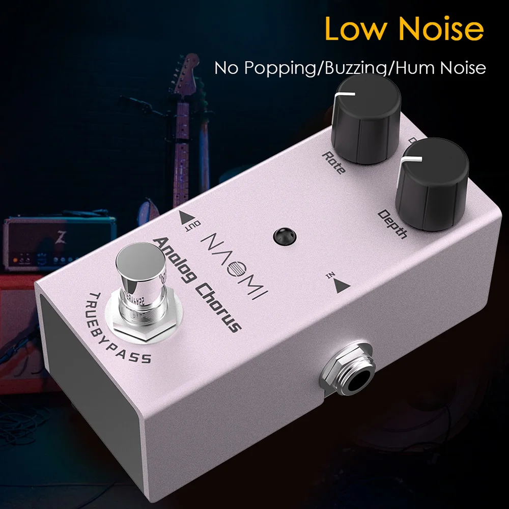 

NAOMI NEP-07 Analog Chorus Guitar Effect Pedal with Depth and Rate Knobs Mini Single Pedal for Electric Guitars to Create Fresh