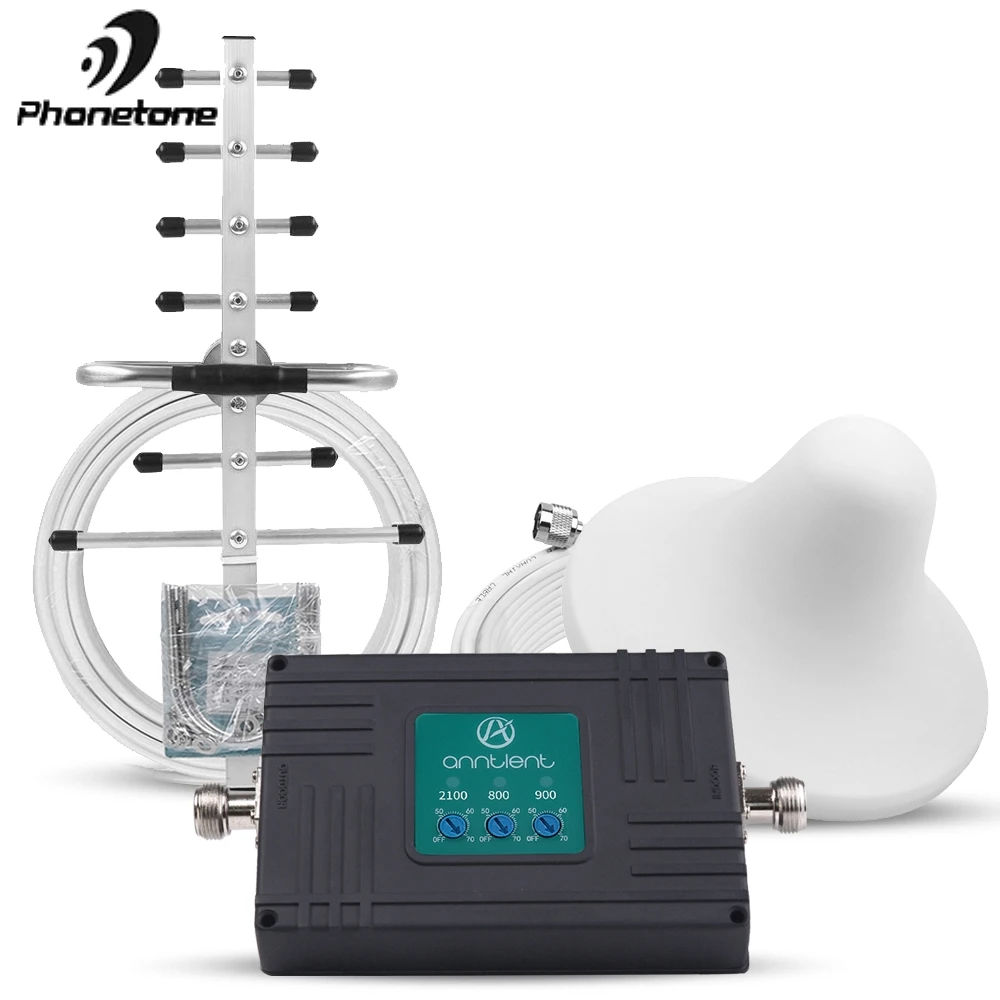 GSM ретранслятор LTE усилитель 4G сигнала сотового телефона 2G 3G трехдиапазонный 8/1/20