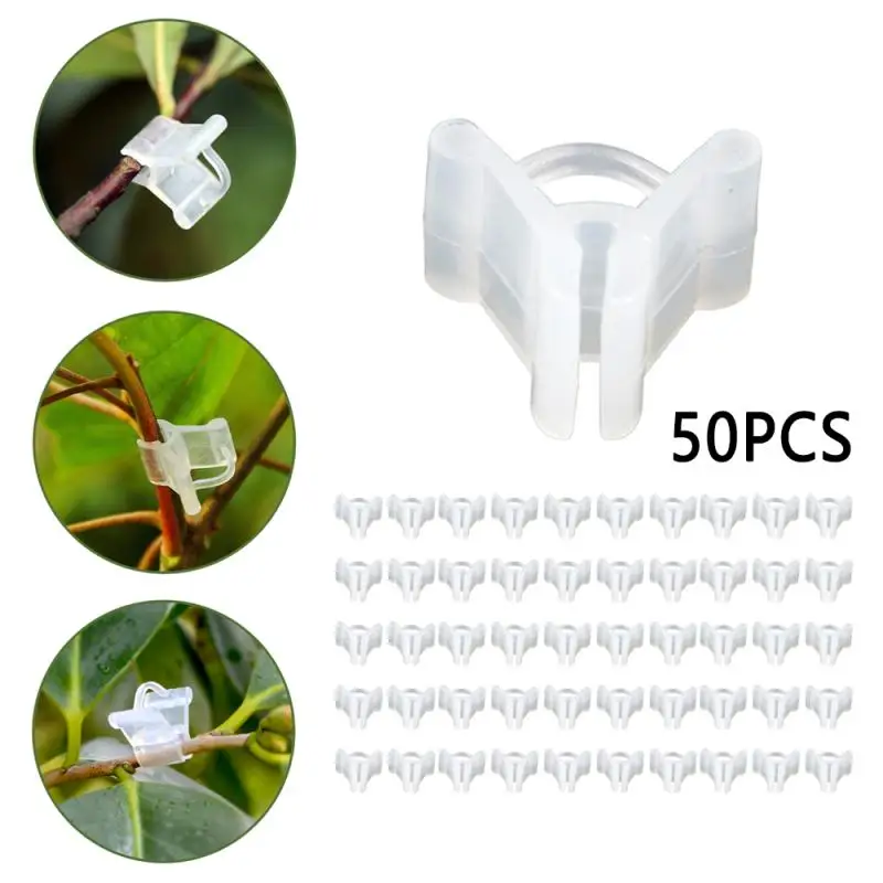 

50pcs Garden Plant Support Clips Transparent Horticultural Grafting Clip Mini Grafting Clips For Vegetable Flower Plants Garden