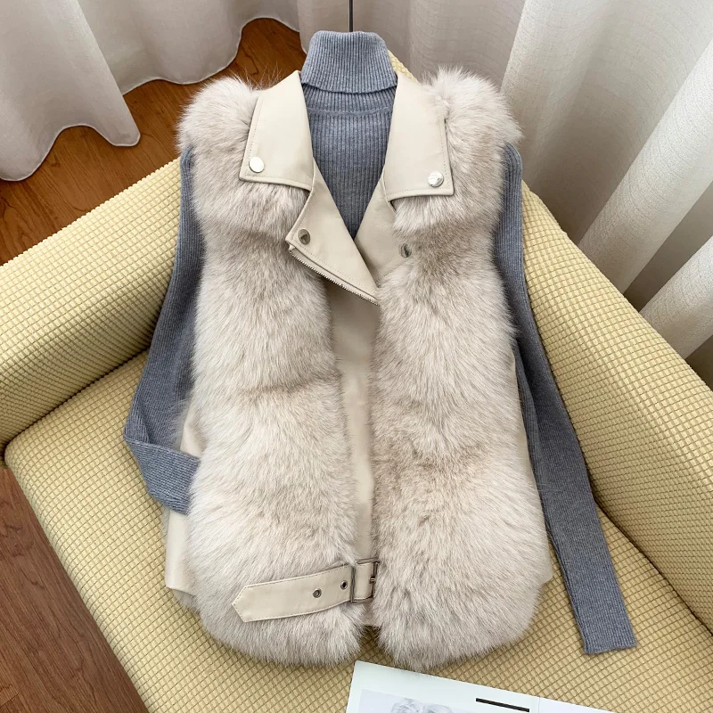 2020 New Real Fox  Fur Vest For Women Fashion Fur Coat good quality New locomotive whole skin fox fur