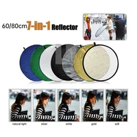 photography reflector 6080cm 7 in 1 portable collapsible multi disc light round photography reflector board for studio