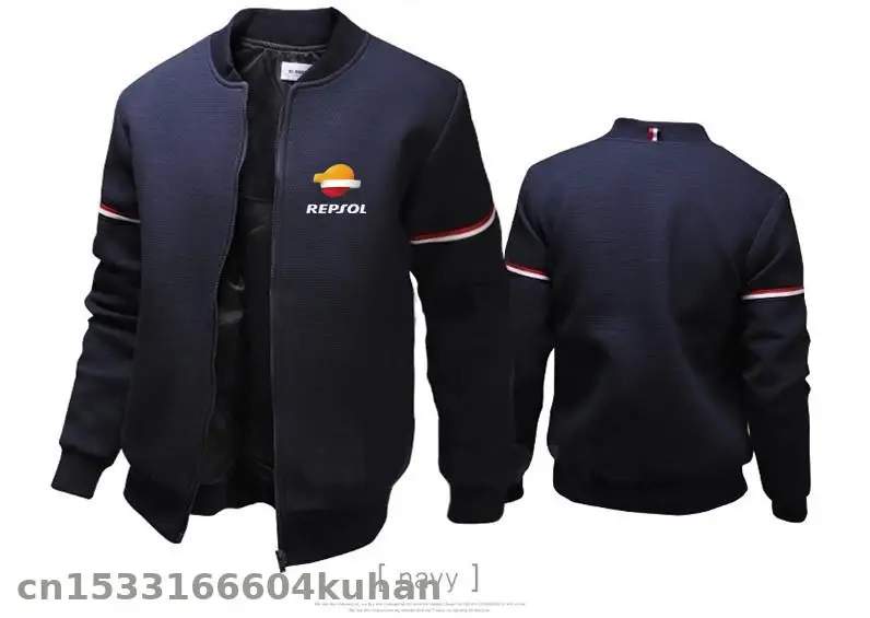

Легкая трикотажная куртка на молнии, спортивная одежда для repsol, куртка, пальто, мужская куртка-пилот, повседневная мотоциклетная куртка, вет...