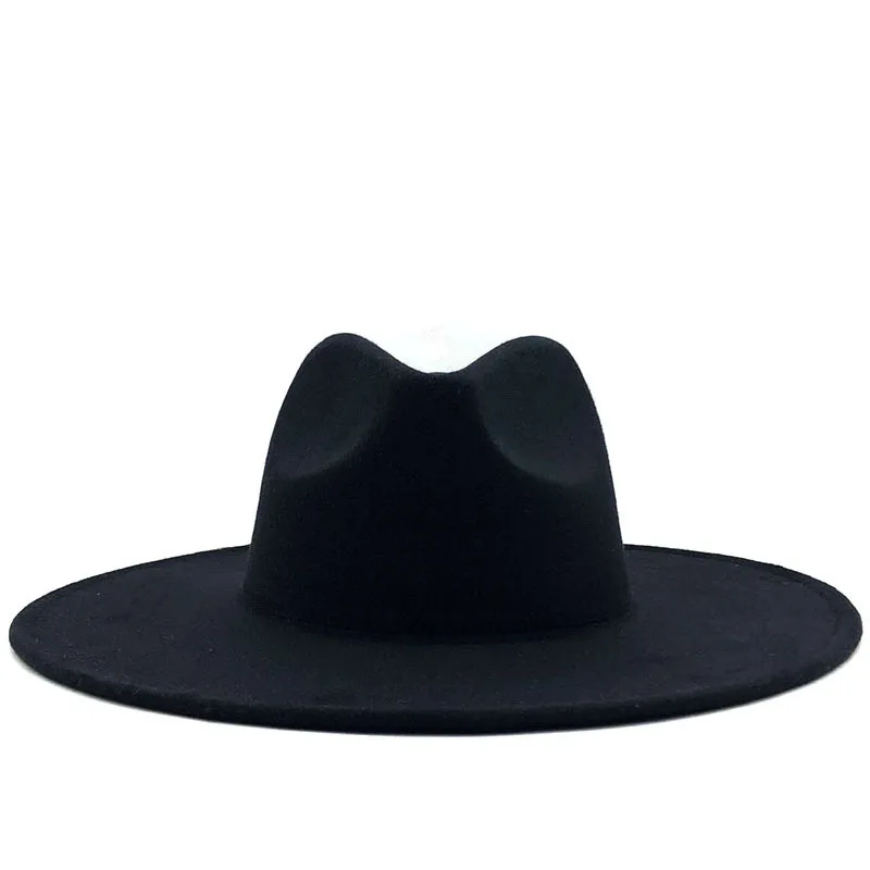 2021 New Classical Wide Brim Fedora Hat for Men Women Winter Derby Wedding Church Jazz Hats 9.5CM | Аксессуары для одежды