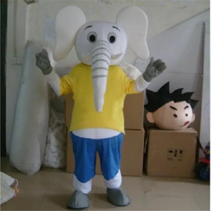 

Cute White Elephnt Mascot Costume Suits Cosplay Party Game Dress Outfits Clothing Advertising Carnival Halloween Adult Christmas