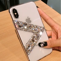luxury rhinestone crystal diamond glitter phone case for iphone 13 12 11 pro xs max xr x 7 8 plus se2020 transparent tpu cover