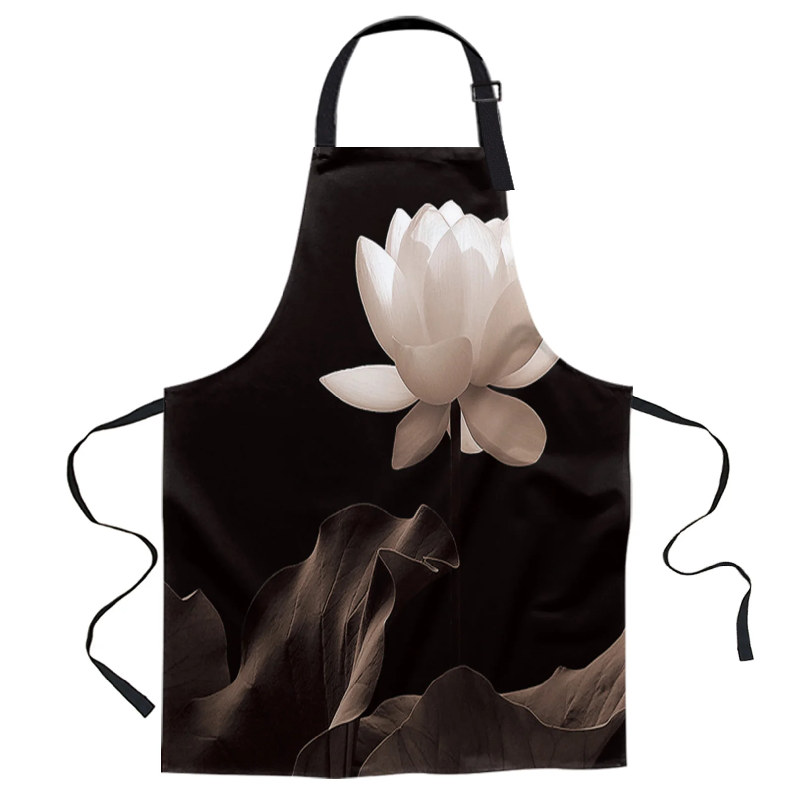 

Кухонные фартуки для выпечки с изображением белого лотоса в пруду, холщовые фартуки без рукавов для женщин, мужчин, детей, домашние фартуки