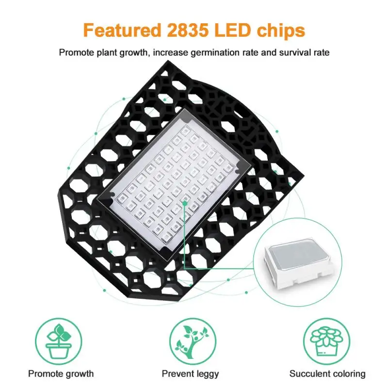 

E27 Foldable LED Grow Light Full Spectrum Phyto Waterproof Lamp Plant Seedlings Flower Indoor Phyto Lamp For Plants Flowers