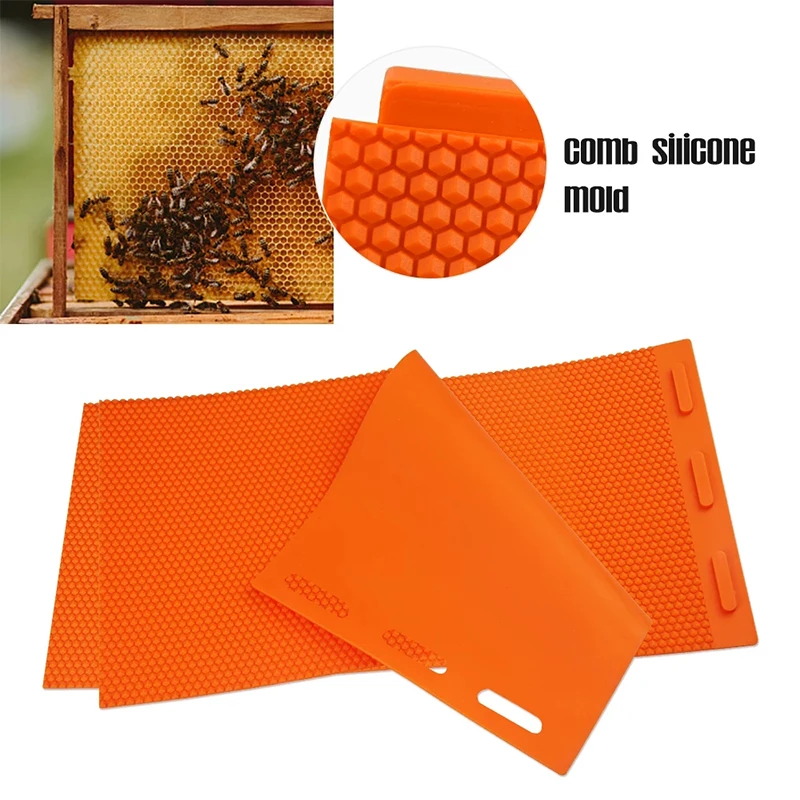2PCS Rubber Beeswax Press Sheet Mould Foundation Beekeeping Equipment Bee Hive