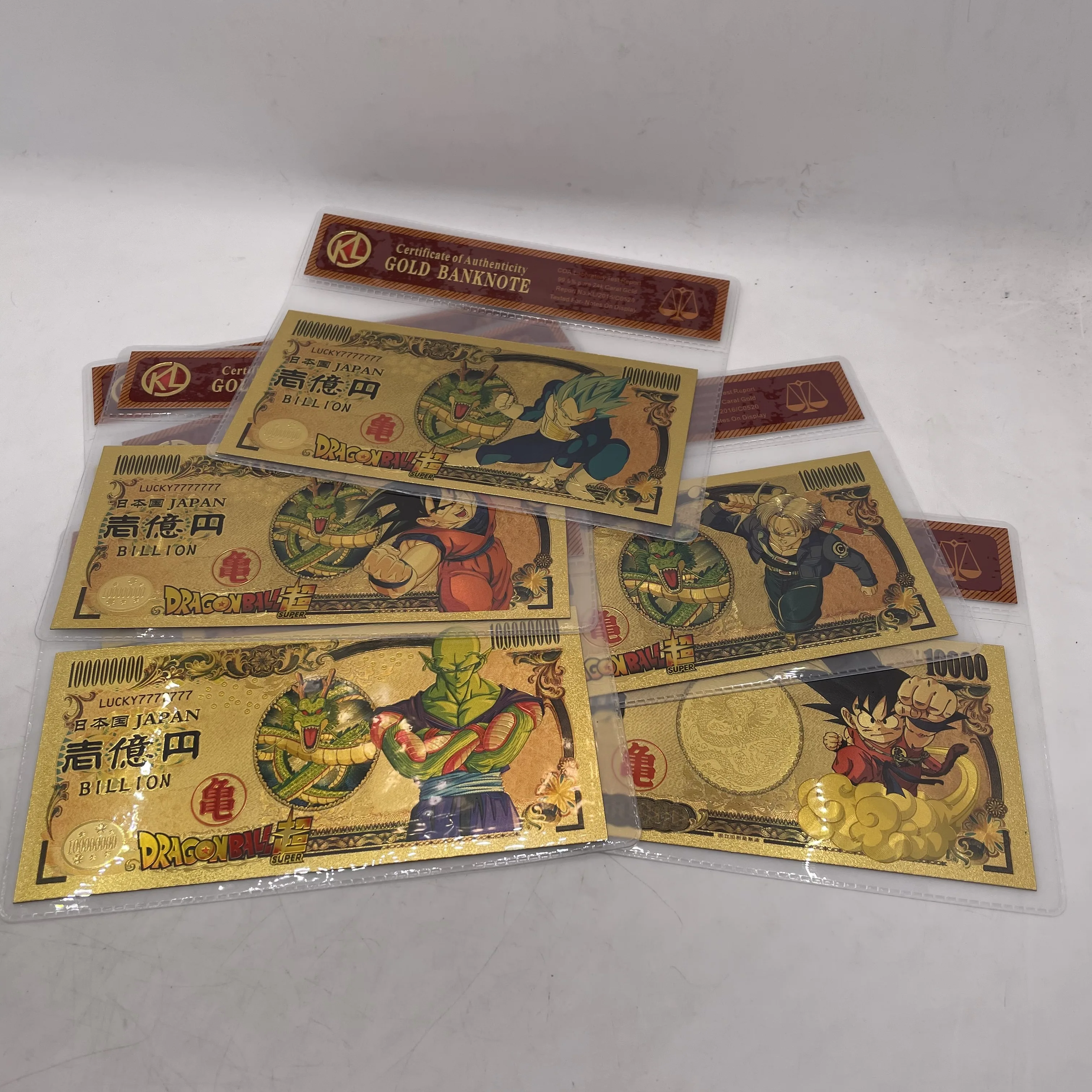 31 дизайн японского аниме дракона из мультфильма DBZ 10000 иен Золотая Банкнота с