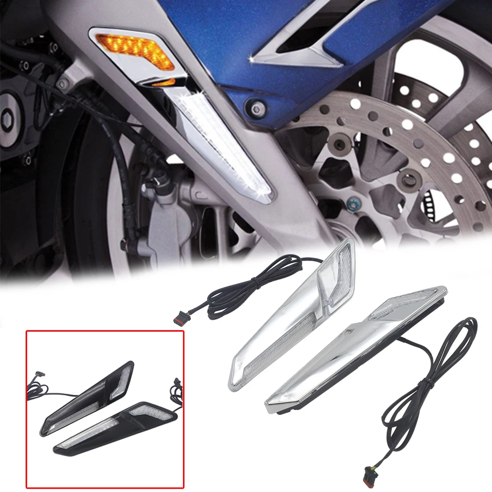 

New Brake Fork Mounted NAV LED Lights in Chrome or Black 2018 2019 2020 For Honda Goldwing GL 1800 GL1800 F6B Motorcycle