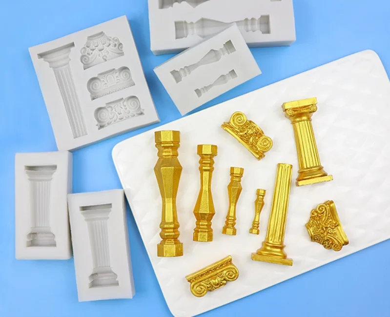 

7.3x3cm Food grade silica gel Roman column silicone mold DIY cake decoration retro staircase column Chocolate Mold