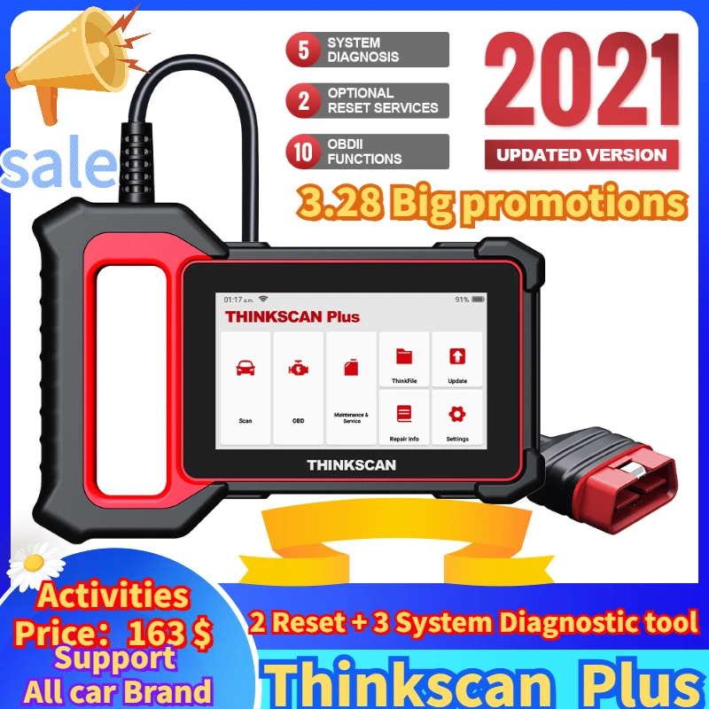 

THINKCAR Thinkscan Plus S4 Optional 2 Reset Car Diagnostic Tool ECM/TCM/ABS/SRS/BCM System obd2 Auto Scanner For Car Detection