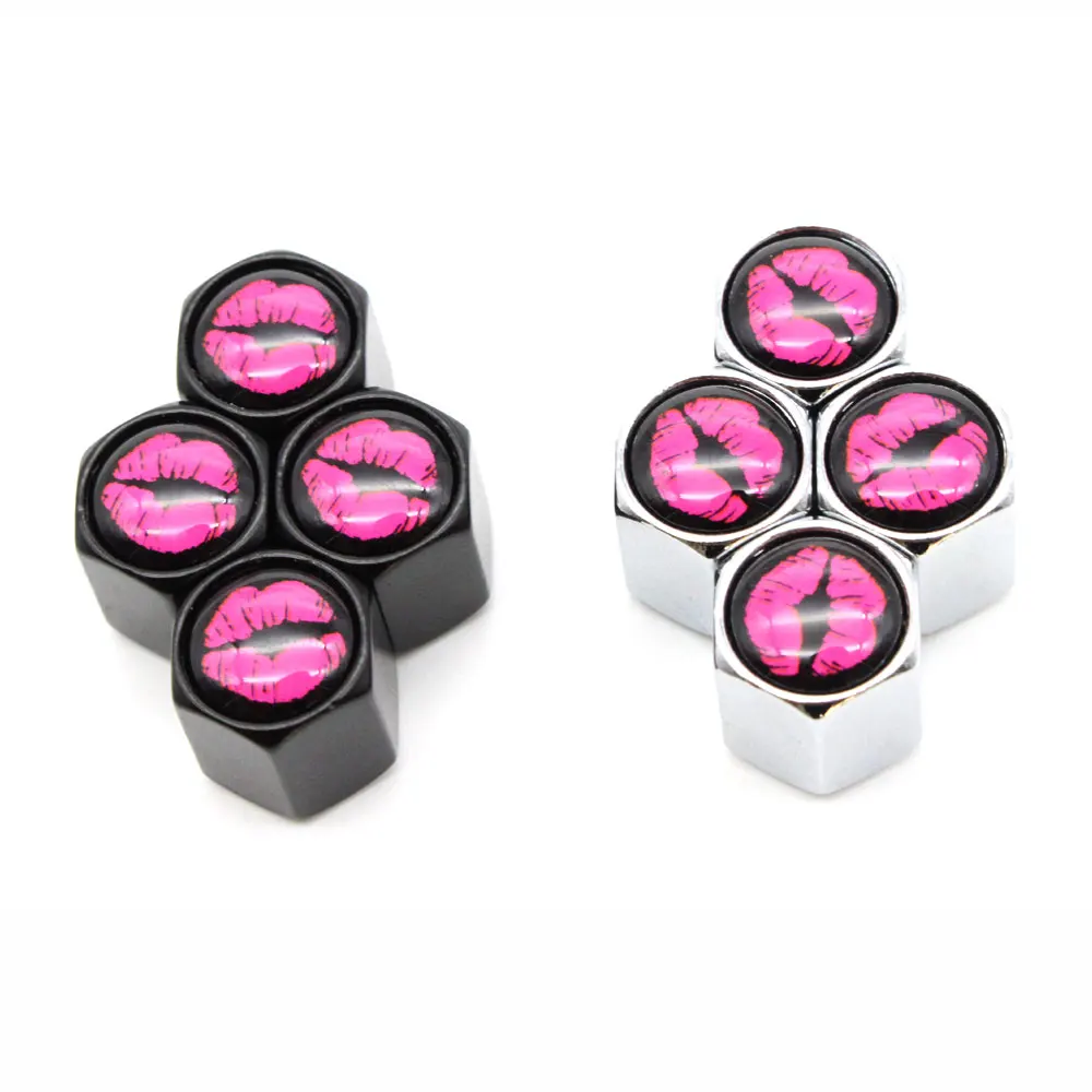 4 шт./компл. сплав цинка губы стиль крышка на стержень клапана шины колеса