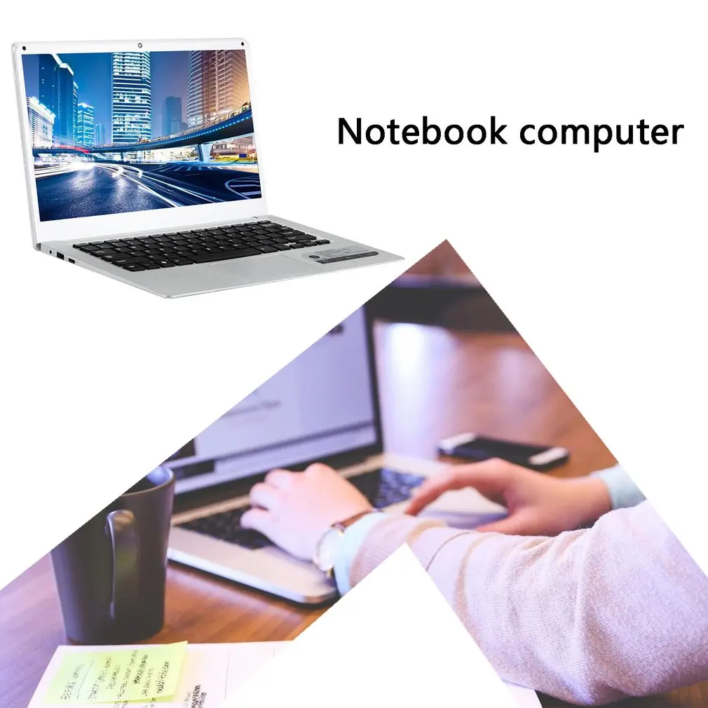 Portable 14 Inch Laptop Silvery Ram 6GB+ Rom 64GB High Definition 2.4Ghz TF Card Ultrathin Computers