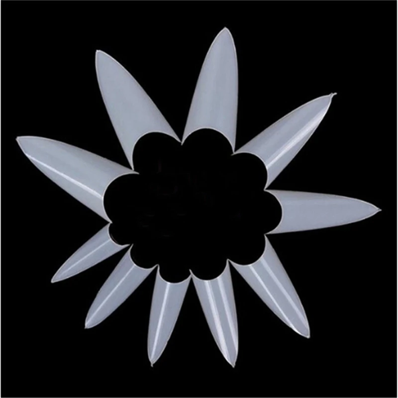 500 шт./упак. искусственные ногти натуральные/прозрачные острые французские