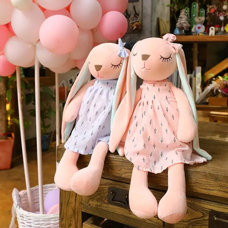 Большой размер 65 см длинные уши кролик мягкие плюшевые игрушки Дети спящие мягкие животные младенцы кукла от AliExpress WW