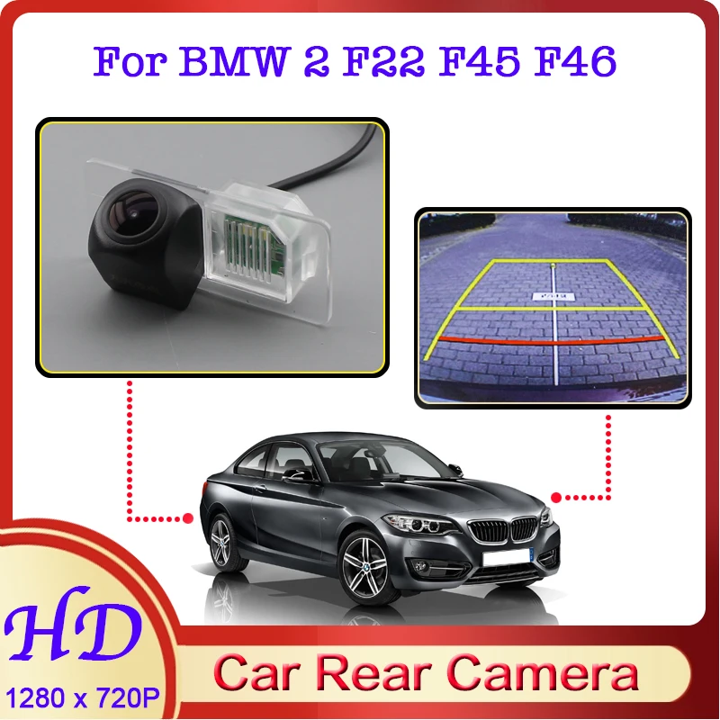 

Автомобильная камера заднего вида «рыбий глаз» для BMW 2 серии F22 F45 F46 2014 ~ 2020 с ночным видением HD Водонепроницаемая камера заднего вида для авт...