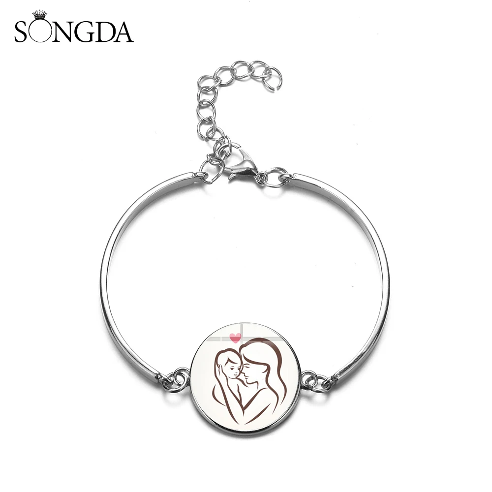 Лучшая одежда для мамы и ребенка Семейный комплект одинаковых футболок браслет с