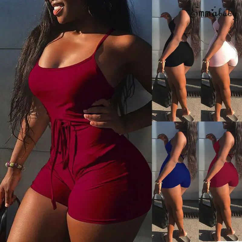 

Women Ladies Fashion Jumpsuit Party Trouser Sleeveless Strappy Women Romper Bodycon Playsuit Clubwear