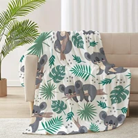 cute koala fleece flannel lightweight blankets plush microfiber bedding throw blanket for couch and bed
