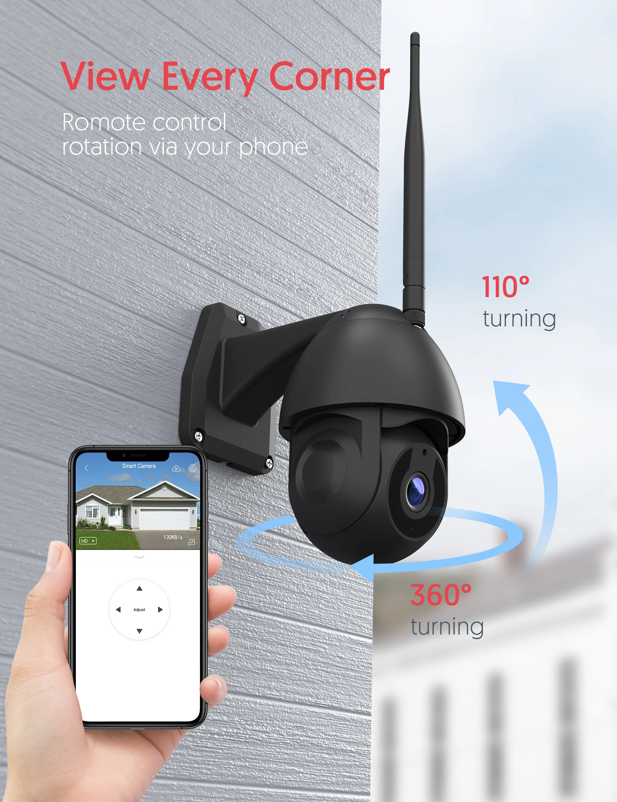 Victure PC660TB Security Camera Outdoor 1080P WiFi Home ，with Pan/Tilt 360° View Night Vision IP66 Waterproof Motion | Безопасность и