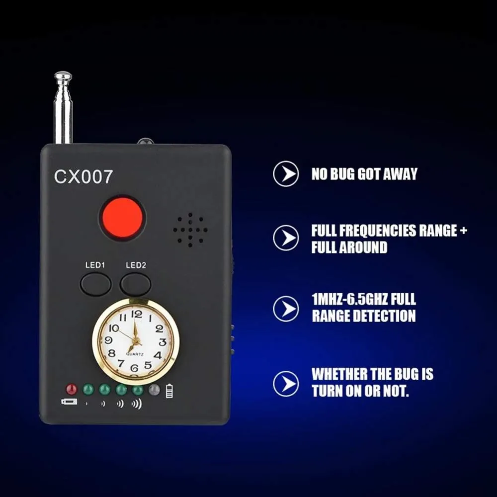 CX007 шпионская прослушка Gps трекер ошибка Dedektor Скрытая камера Сотовый телефон GSM RF детектор звукового сигнала искатель прослушка ошибка Мини