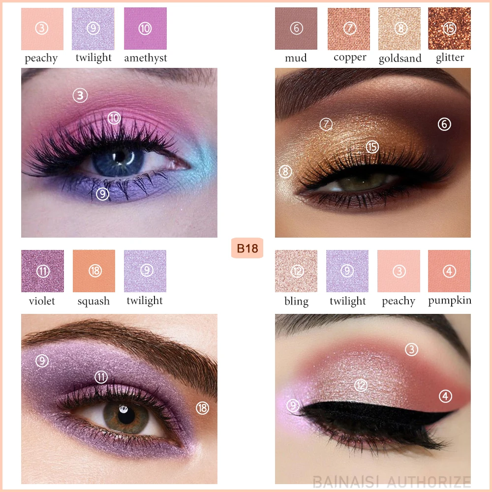 BEAUTY GLAZED18 цвета палитра для макияжа Тени век легко носить тени натуральные