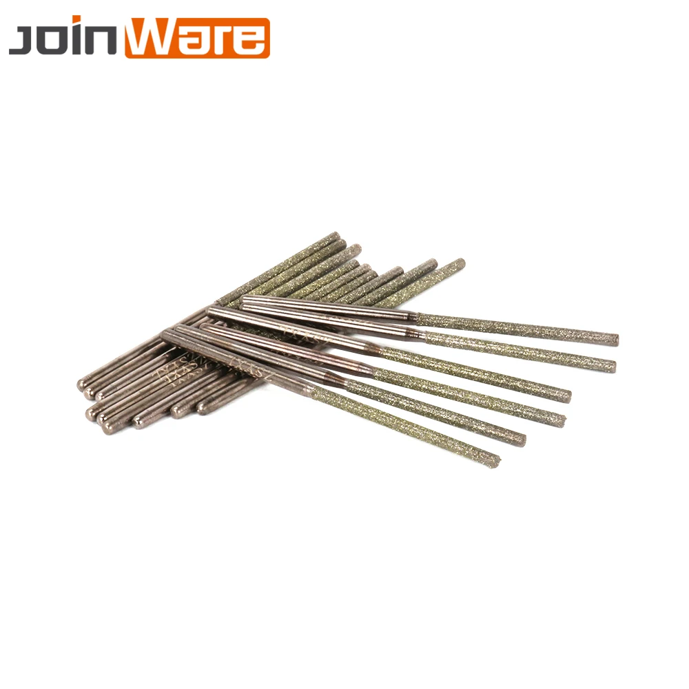 

Diamond Coated Grinding Head Needle Burrs Points for Rotary Tool 2.35mm Shank 1.2/1.5/1.8/2.1mm