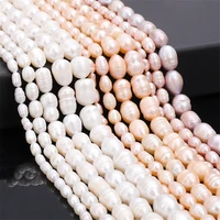 10pcslot natural freshwater pearl white rice shape beads for jewelry making loose spacer beads diy bracelet necklace wholesale