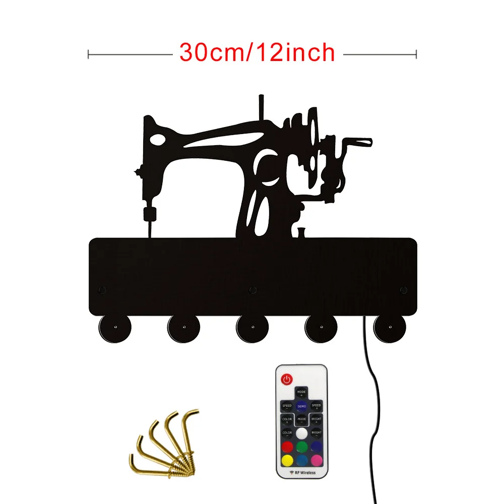 Светодиодный органайзер для швейной машины настенный с 5 крючками современный