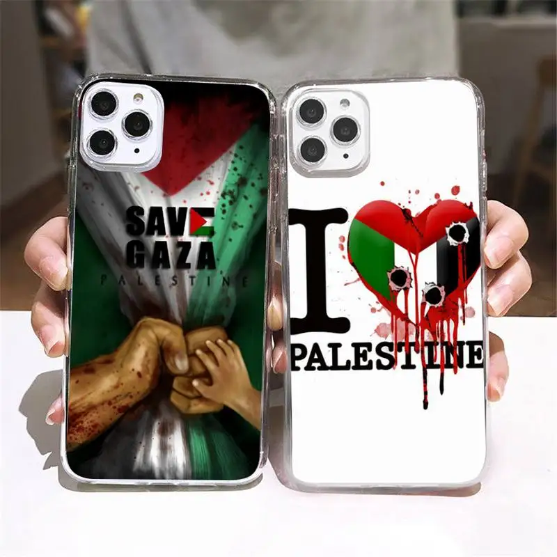

Palestine Flag Phone Case Transparent soft For iphone 5 5s 5c se 6 6s 7 8 11 12 13 plus mini x xs xr pro max