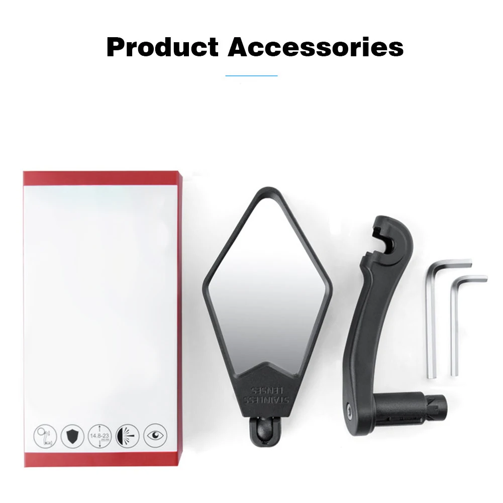 

Bike Rearview Safety Mirror 360 Degrees Handlebar End Bike Stainless Steel Lens Mirror Scratch Resistant Bike Handlebar Mirror