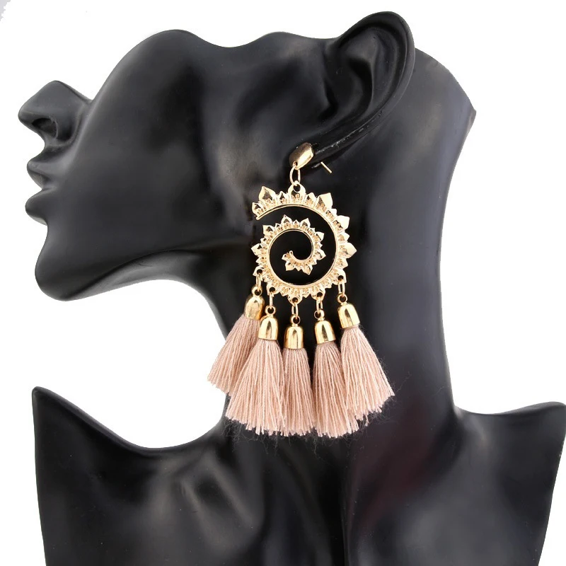 

Tassel Drop Earrings Women Bohemia Earrings Female Ethnic Long Big Earrings Fashion Jewelry Statement Vintage Earrings Wholesale