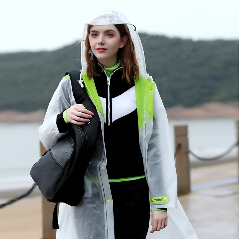 

Mens Long Rain Coats Waterproof With Hood Summer Transparente Rain Coat Whole Body Fashion Veste Pluie Woman Jacket BE50rc