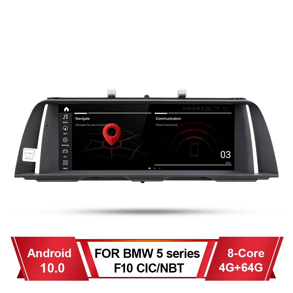 

10.25 Inch Android 10.0 Car Multimedia Player Stereo Autoradio Navigation GPS 4G for 2011-2016 BMW 5 Series 520i F10 F11 CIC NBT