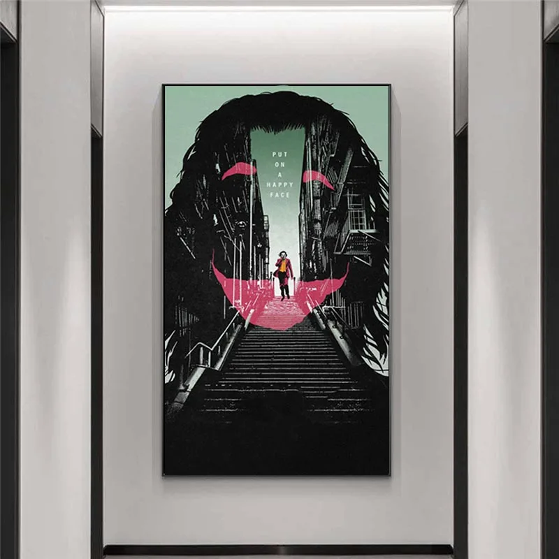 

Modern Abstract Clown Canvas Painting Classic Movie Clown Posters Prints Wall Art Decoration Pictures for Living Room Home Decor