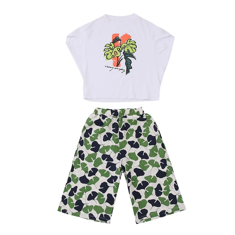 Комплекты одежды для маленьких девочек юбка-пачка с цветочным принтом + футболка