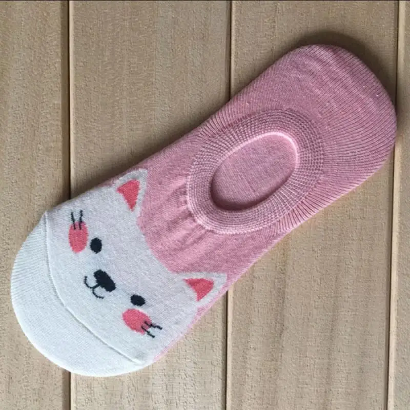 5 пар/лот женские носки ярких цветов носки-башмачки с изображением маленьких