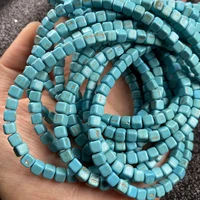 stone beads blue turquoises square loose isolation beads semi finished for jewelry making diy necklace bracelet accessories