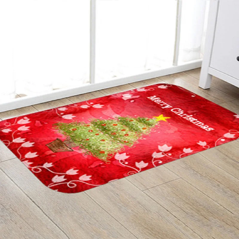 3D Рождественский нескользящий ковер для кухни комнаты напольный коврик
