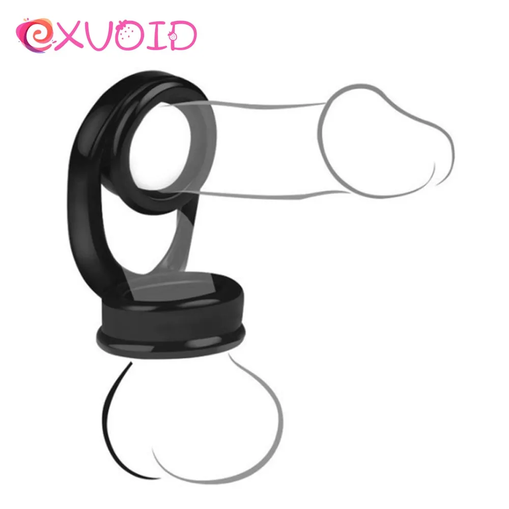 

EXVOID Scrotum Bind Sex Toys for Men Erection Sex Shop Elastic Penis Ring Delay Ejaculation Black Adult Products Cock Ring