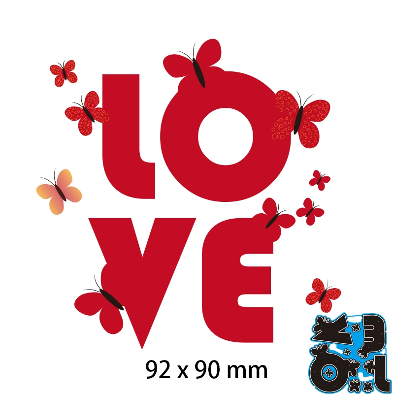 

Пресс-формы любовь металл для «сделай сам» Скрапбукинг Фотоальбом Тиснение бумажная карта 92*90 мм