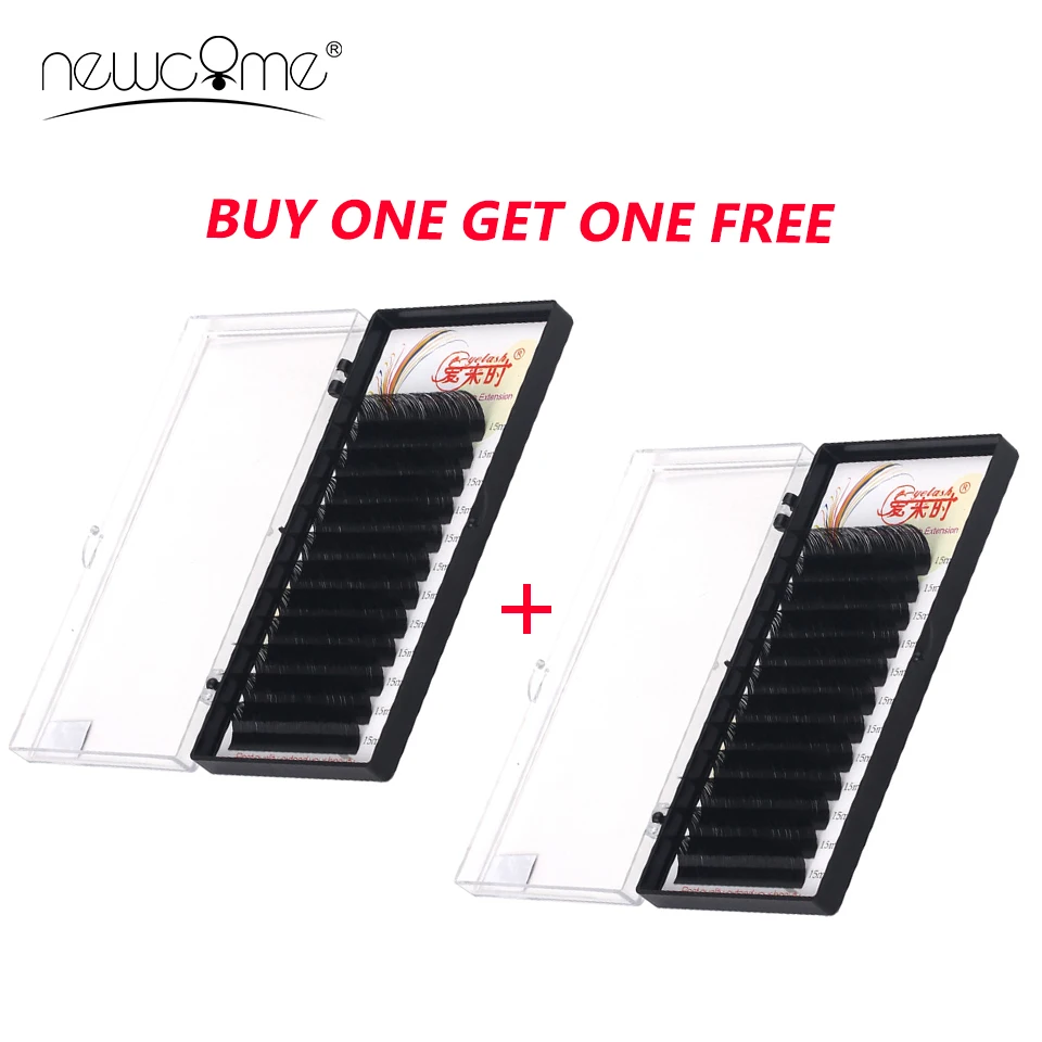 

Individual Eye Lashes Silk Mink Eyelash Extension BUY ONE GET ONE FREE 3D False Volume Eyelash Natural Soft Lashes Makeup Tools