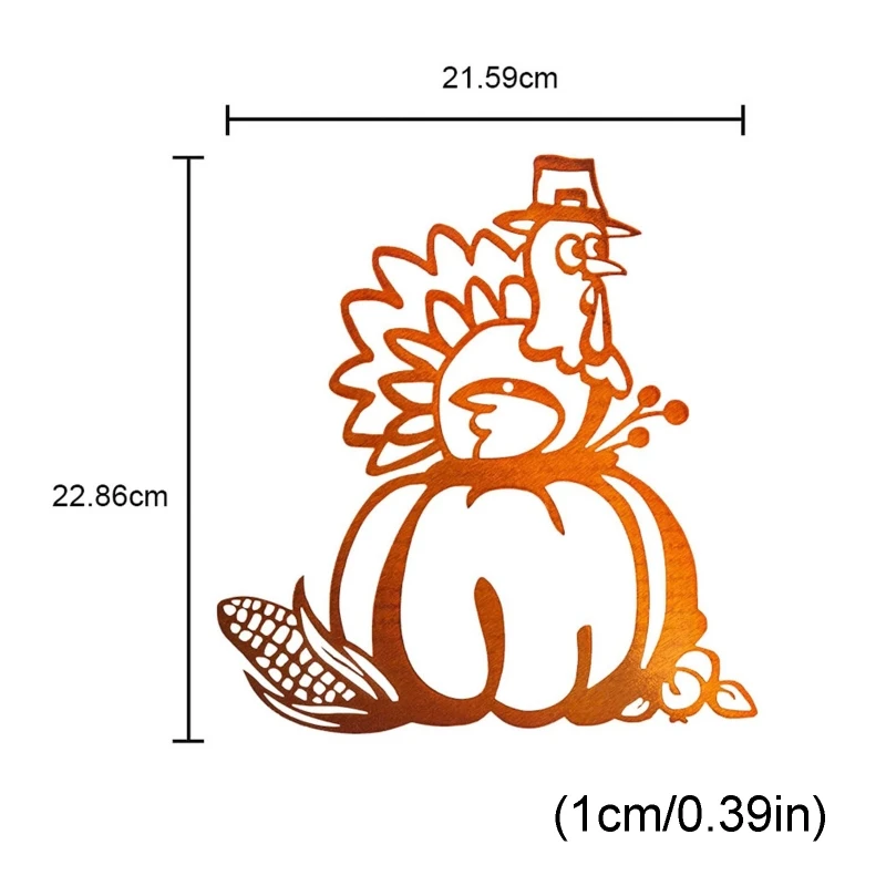 

6 Sheets Thanksgiving Turkey Wall Stickers Self-adhesive Decal Wallpaper Decor