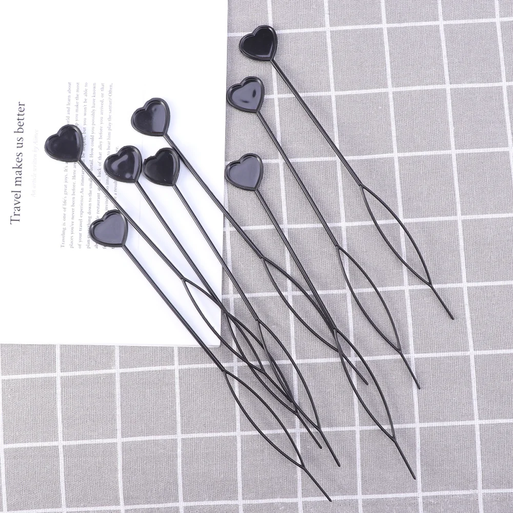

50pcs Heart-shaped Tail Hair Braid Ponytail Styling Maker Clip Tool Hair Styling Accessories (Black)